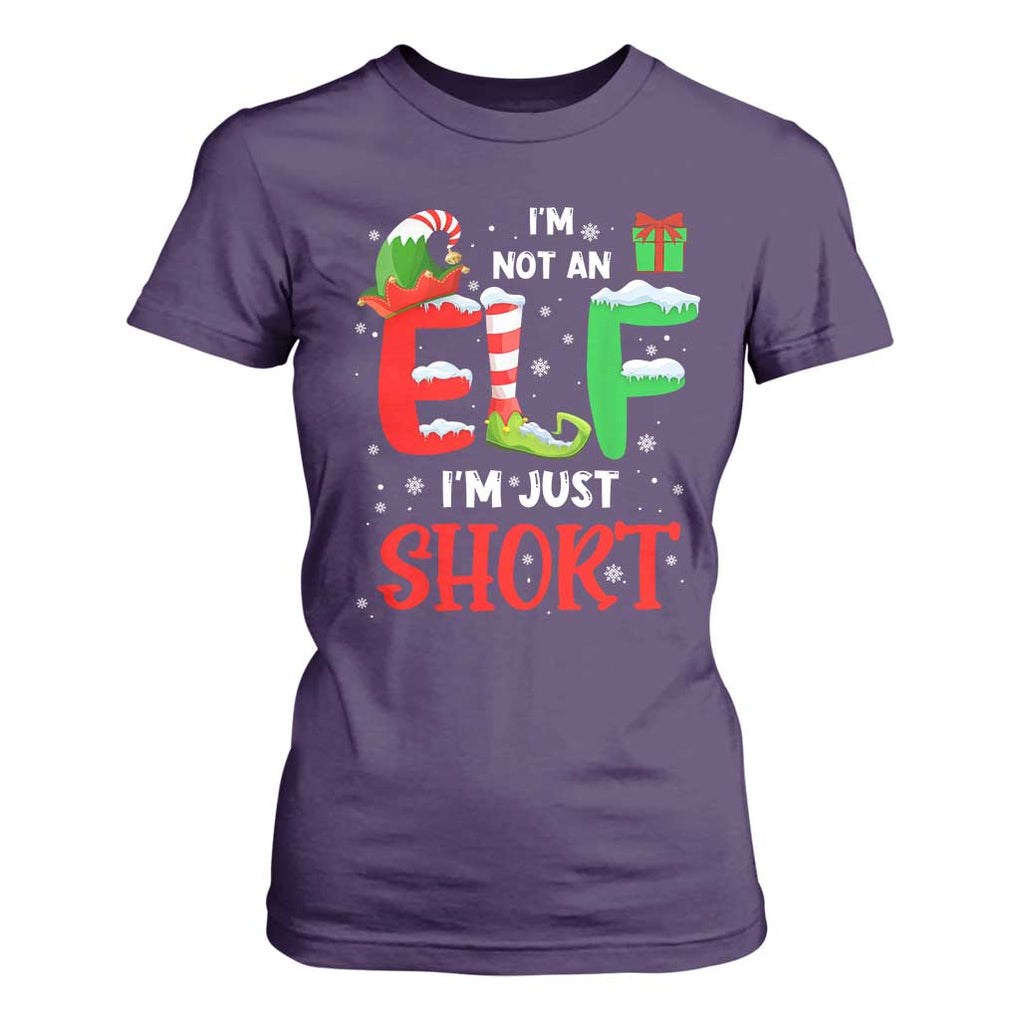 Funny Christmas T Shirt For Women I'm Not An Elf Just Short Xmas TS10 Purple Print Your Wear