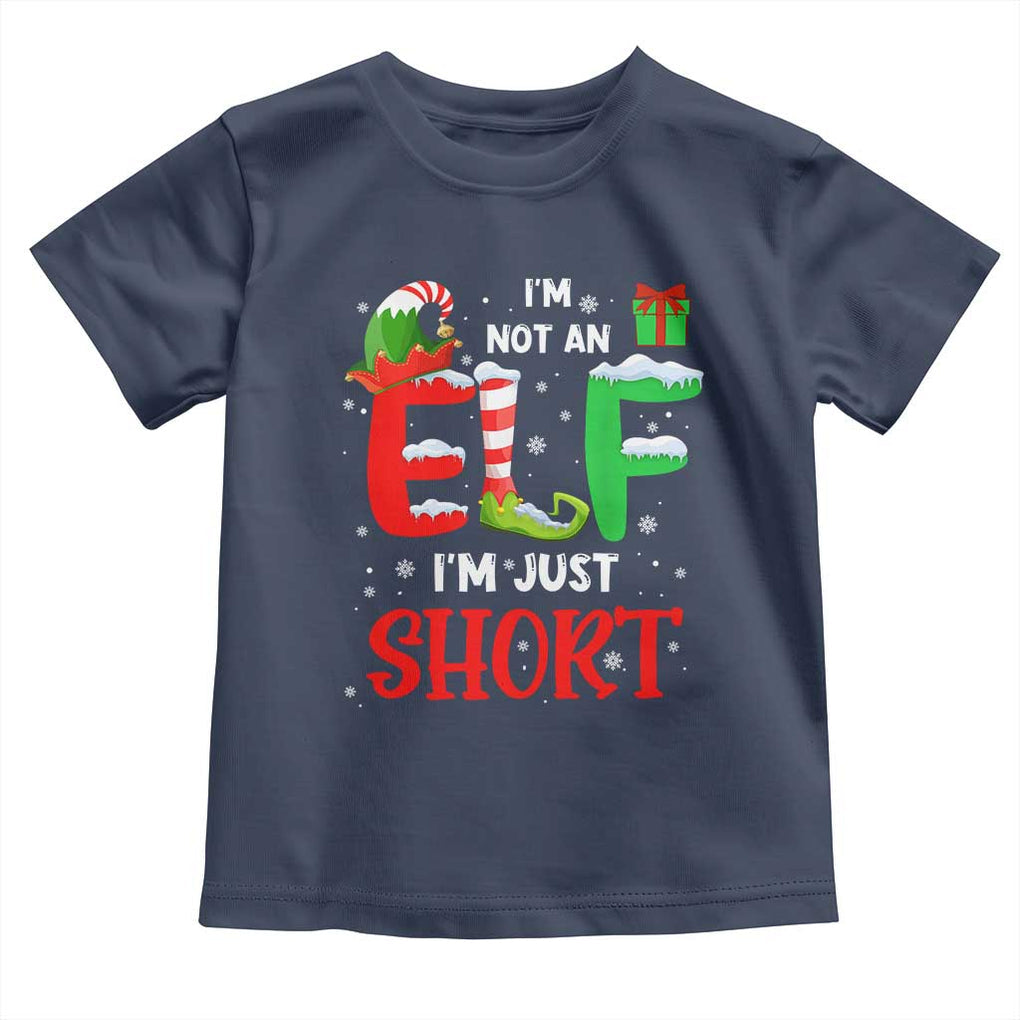 Funny Christmas Toddler T Shirt I'm Not An Elf Just Short Xmas TS10 Navy Print Your Wear