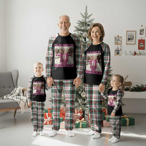 Funny Trump 2024 Plaid Pajama Set Pink Trump I'll Be Home for Christmas Santa Republican Xmas Gift TS10 Christmas Plaid Print Your Wear