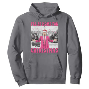 Funny Trump 2024 Hoodie Pink Trump I'll Be Home for Christmas Santa Republican Xmas Gift TS10 Charcoal Print Your Wear