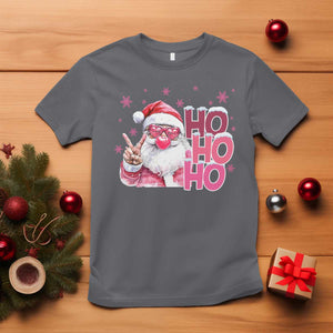 Christmas Couple Matching T Shirt Pink Santa Claus Ho Ho Ho TS10 Charcoal Print Your Wear