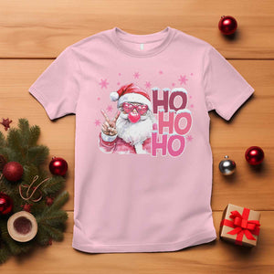 Christmas Couple Matching T Shirt Pink Santa Claus Ho Ho Ho TS10 Light Pink Print Your Wear