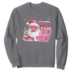 Christmas Couple Matching Sweatshirt Pink Santa Claus Ho Ho Ho TS10 Charcoal Print Your Wear