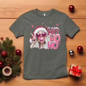 Christmas Couple Matching T Shirt Pink Mrs Claus Ho Ho Ho TS10 Military Green Print Your Wear