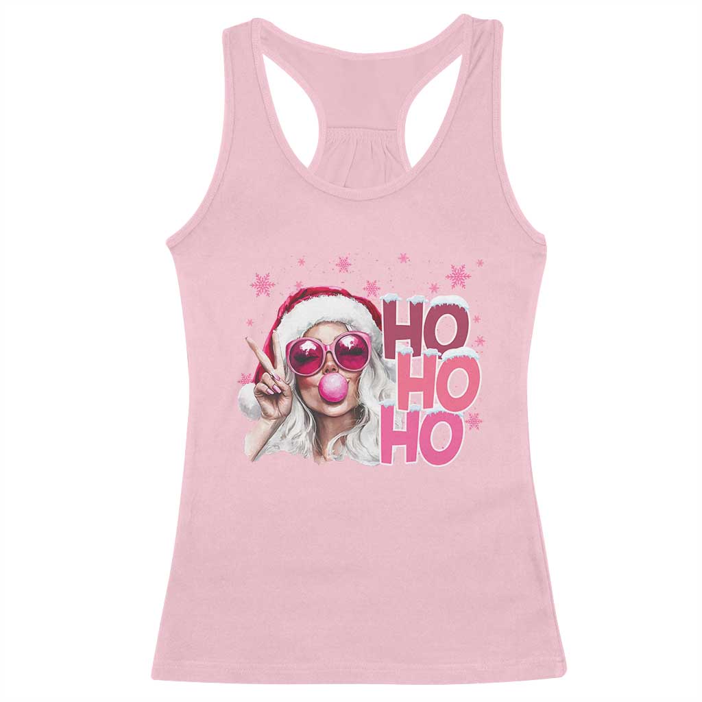 Christmas Couple Matching Racerback Tank Top Pink Mrs Claus Ho Ho Ho TS10 Light Pink Print Your Wear