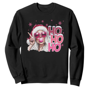 Christmas Couple Matching Sweatshirt Pink Mrs Claus Ho Ho Ho TS10 Black Print Your Wear