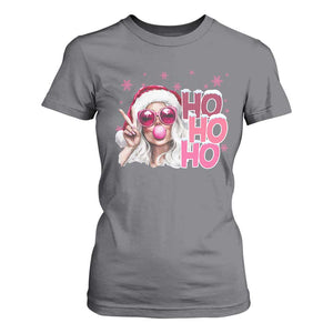 Christmas Couple Matching T Shirt For Women Pink Mrs Claus Ho Ho Ho TS10 Charcoal Print Your Wear