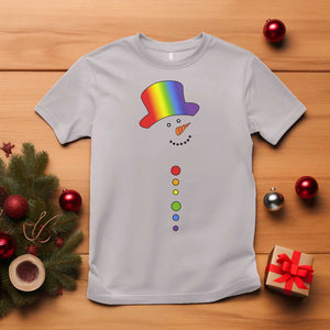 LGBTQ Christmas T Shirt Rainbow Gay Pride Holiday Snowman TS10 Ice Gray Print Your Wear