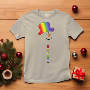 LGBTQ Christmas T Shirt Rainbow Gay Pride Holiday Snowman TS10 Sand Print Your Wear