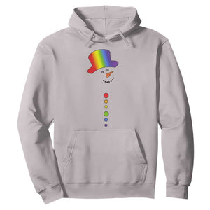 LGBTQ Christmas Hoodie Rainbow Gay Pride Holiday Snowman TS10 Ice Gray Print Your Wear