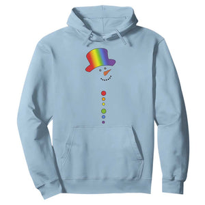 LGBTQ Christmas Hoodie Rainbow Gay Pride Holiday Snowman TS10 Light Blue Print Your Wear