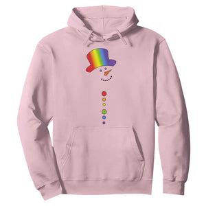 LGBTQ Christmas Hoodie Rainbow Gay Pride Holiday Snowman TS10 Light Pink Print Your Wear