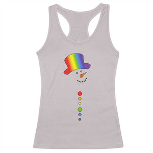 LGBTQ Christmas Racerback Tank Top Rainbow Gay Pride Holiday Snowman TS10 Ice Gray Print Your Wear