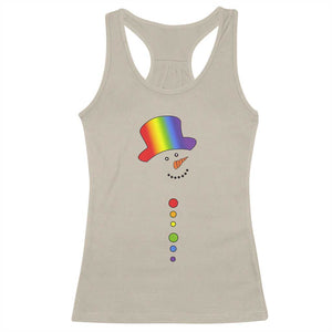 LGBTQ Christmas Racerback Tank Top Rainbow Gay Pride Holiday Snowman TS10 Sand Print Your Wear