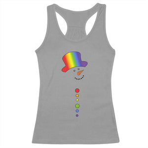 LGBTQ Christmas Racerback Tank Top Rainbow Gay Pride Holiday Snowman TS10 Sport Gray Print Your Wear