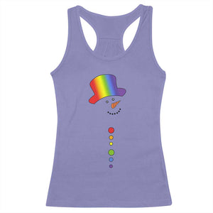 LGBTQ Christmas Racerback Tank Top Rainbow Gay Pride Holiday Snowman TS10 Violet Print Your Wear