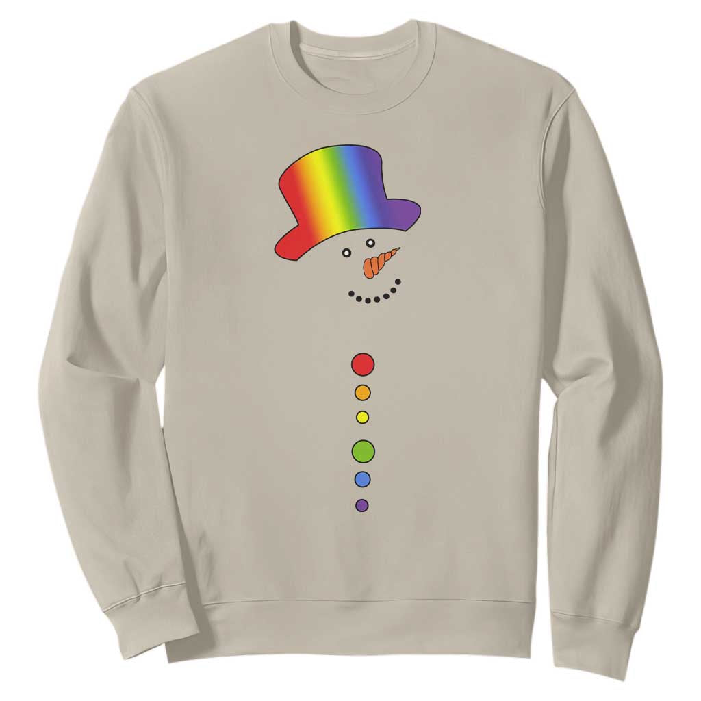 LGBTQ Christmas Sweatshirt Rainbow Gay Pride Holiday Snowman TS10 Sand Print Your Wear