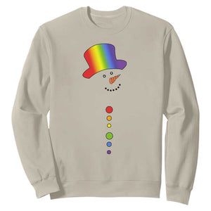 LGBTQ Christmas Sweatshirt Rainbow Gay Pride Holiday Snowman TS10 Sand Print Your Wear
