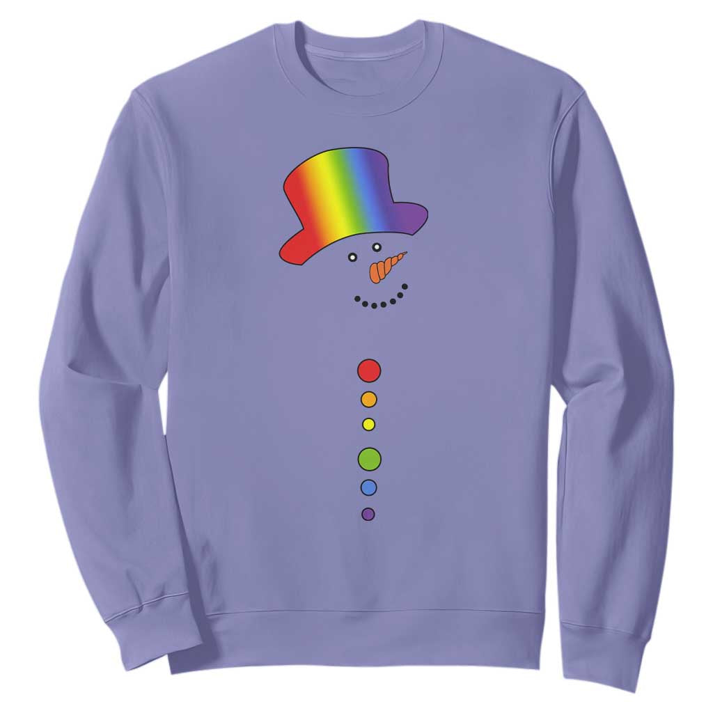 LGBTQ Christmas Sweatshirt Rainbow Gay Pride Holiday Snowman TS10 Violet Print Your Wear