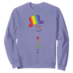 LGBTQ Christmas Sweatshirt Rainbow Gay Pride Holiday Snowman TS10 Violet Print Your Wear