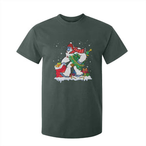 Funny Bigfoot Christmas T Shirt For Kid Believe Winter Yeti Santa Hat Sasquatch Loves Xmas Tree Lights TS10 Dark Forest Green Print Your Wear