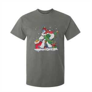 Funny Bigfoot Christmas T Shirt For Kid Believe Winter Yeti Santa Hat Sasquatch Loves Xmas Tree Lights TS10 Military Green Print Your Wear