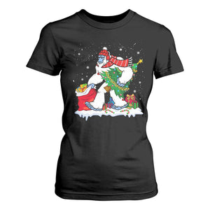 Funny Bigfoot Christmas T Shirt For Women Believe Winter Yeti Santa Hat Sasquatch Loves Xmas Tree Lights TS10 Black Print Your Wear