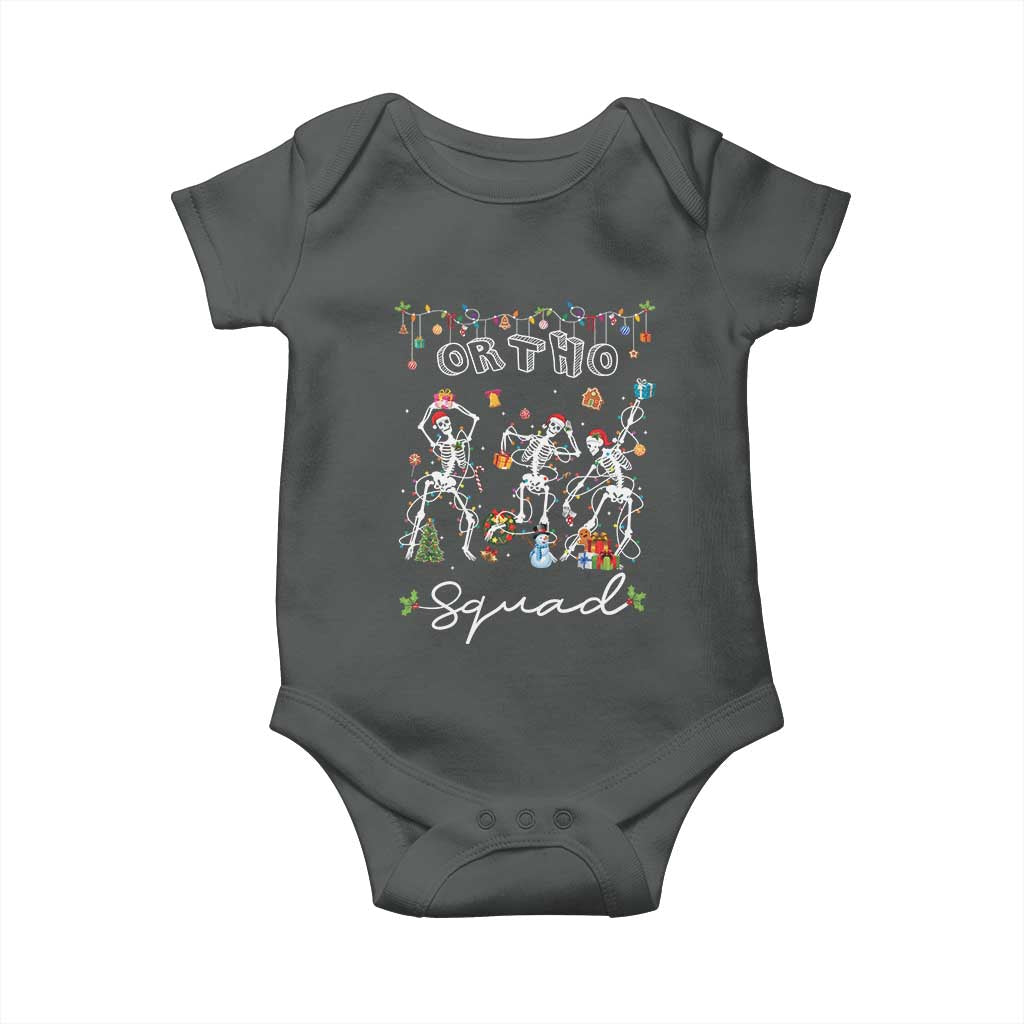 Ortho Nurse Doctor Christmas Baby Onesie Skeletons Orthopedics Nurse Rn Crew TS10 Dark Heather Print Your Wear