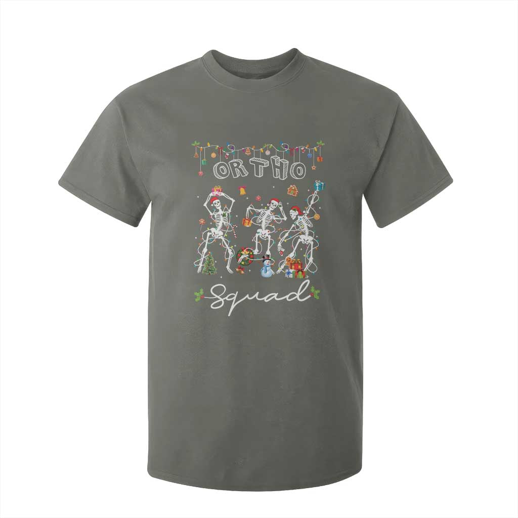 Ortho Nurse Doctor Christmas T Shirt For Kid Skeletons Orthopedics Nurse Rn Crew TS10 Military Green Print Your Wear