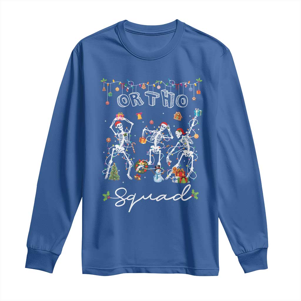 Ortho Nurse Doctor Christmas Long Sleeve Shirt Skeletons Orthopedics Nurse Rn Crew TS10 Royal Blue Print Your Wear