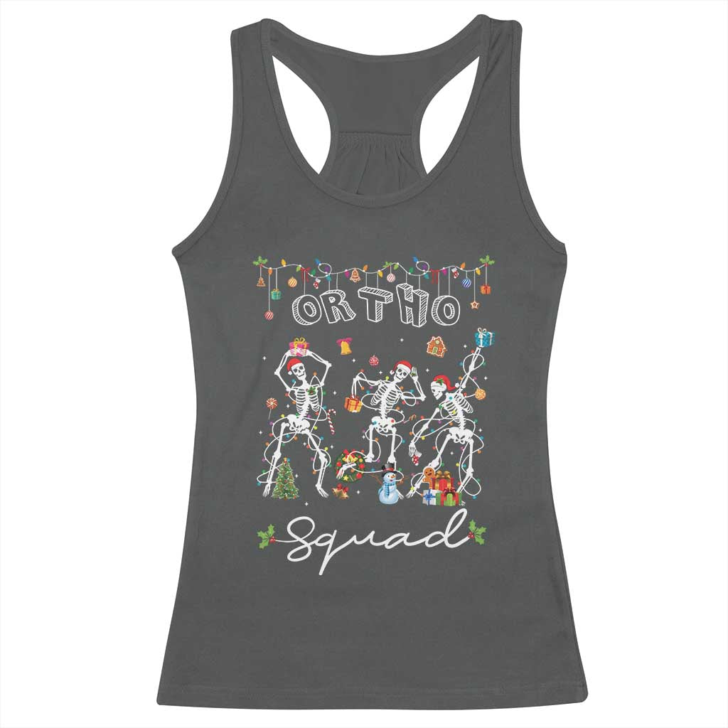 Ortho Nurse Doctor Christmas Racerback Tank Top Skeletons Orthopedics Nurse Rn Crew TS10 Dark Heather Print Your Wear
