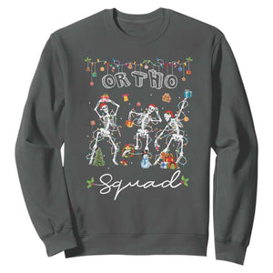 Ortho Nurse Doctor Christmas Sweatshirt Skeletons Orthopedics Nurse Rn Crew TS10 Dark Heather Print Your Wear