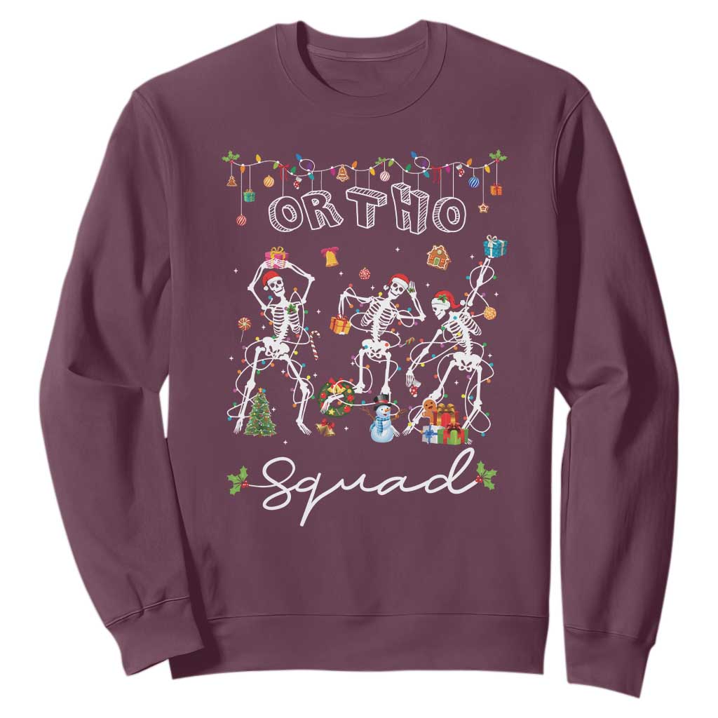 Ortho Nurse Doctor Christmas Sweatshirt Skeletons Orthopedics Nurse Rn Crew TS10 Maroon Print Your Wear
