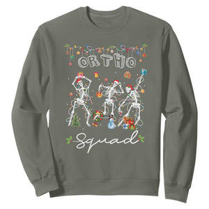 Ortho Nurse Doctor Christmas Sweatshirt Skeletons Orthopedics Nurse Rn Crew TS10 Military Green Print Your Wear