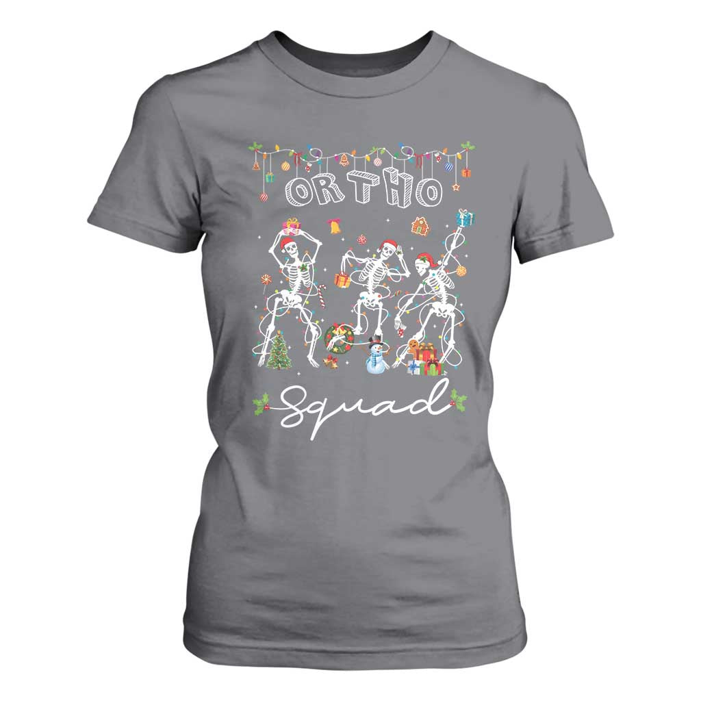 Ortho Nurse Doctor Christmas T Shirt For Women Skeletons Orthopedics Nurse Rn Crew TS10 Charcoal Print Your Wear