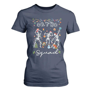 Ortho Nurse Doctor Christmas T Shirt For Women Skeletons Orthopedics Nurse Rn Crew TS10 Navy Print Your Wear