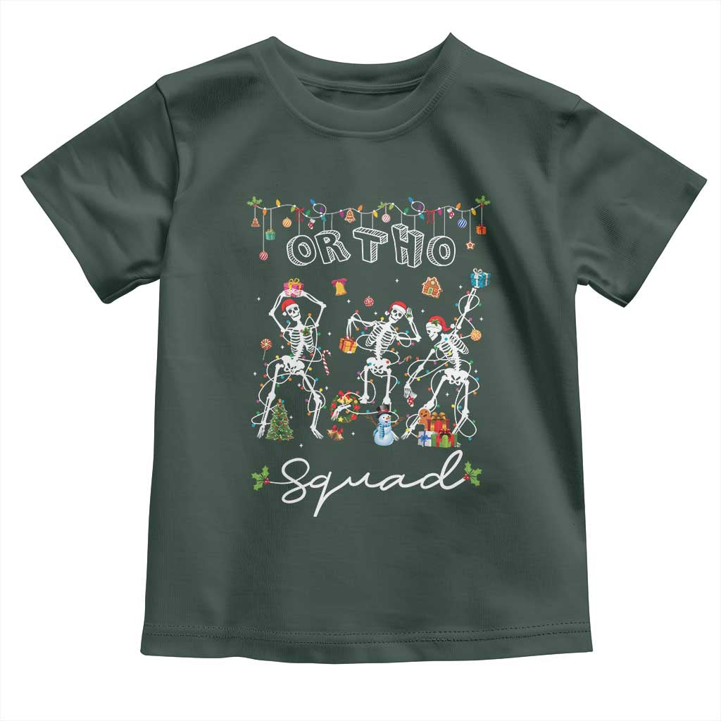 Ortho Nurse Doctor Christmas Toddler T Shirt Skeletons Orthopedics Nurse Rn Crew TS10 Dark Forest Green Print Your Wear