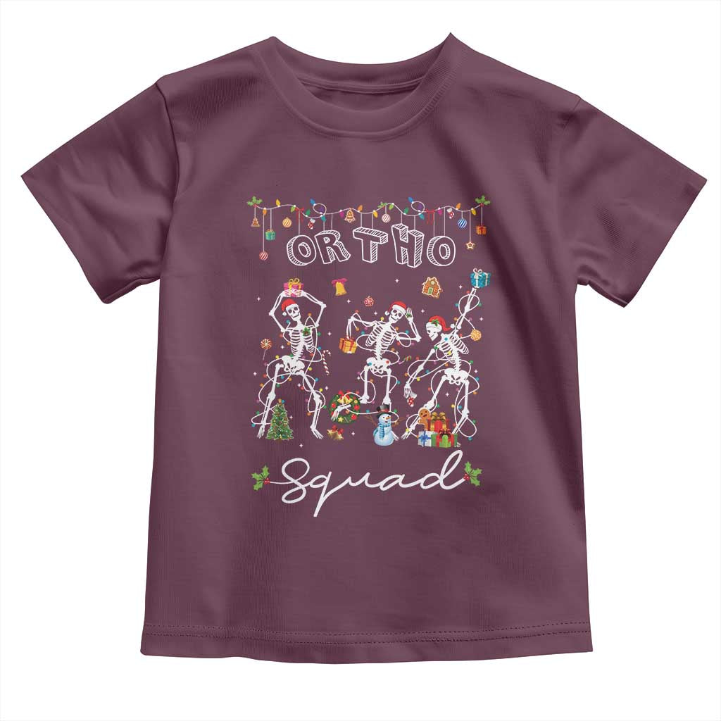 Ortho Nurse Doctor Christmas Toddler T Shirt Skeletons Orthopedics Nurse Rn Crew TS10 Maroon Print Your Wear