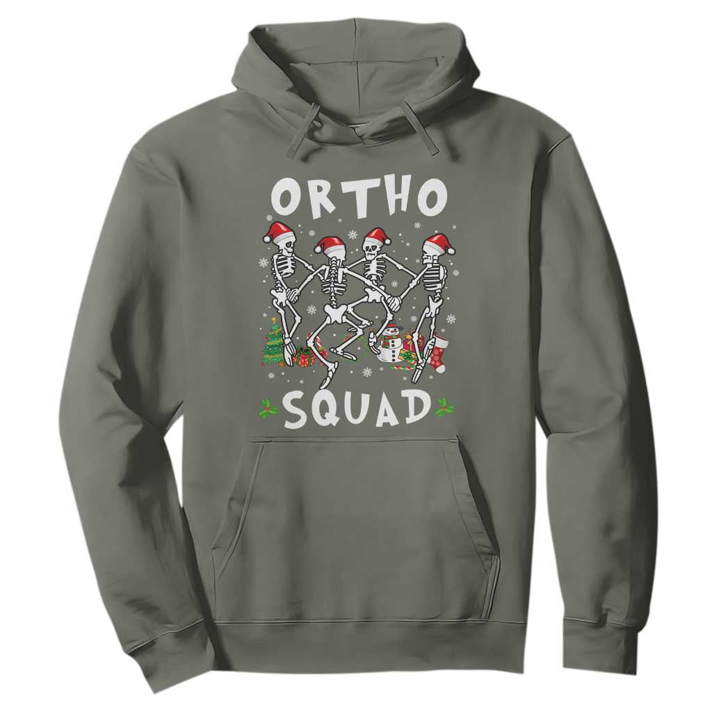 Funny Christmas Ortho Nurse Hoodie Xmas Dancing Skeleton Orthopedics PICU Icu Nurse Rn Crew TS10 Military Green Print Your Wear