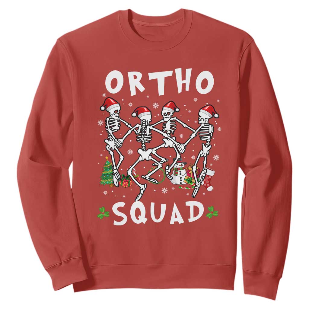 Funny Christmas Ortho Nurse Sweatshirt Xmas Dancing Skeleton Orthopedics PICU Icu Nurse Rn Crew TS10 Red Print Your Wear