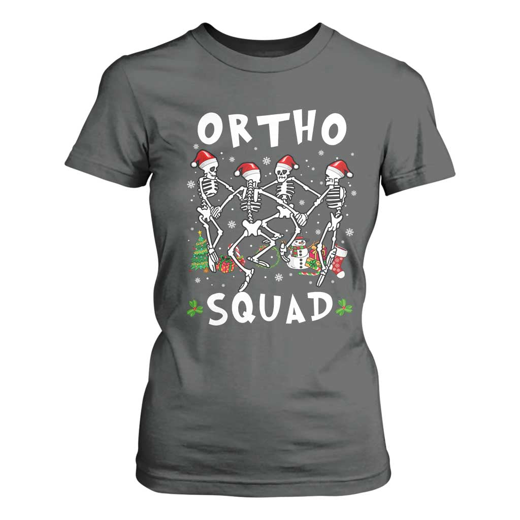 Funny Christmas Ortho Nurse T Shirt For Women Xmas Dancing Skeleton Orthopedics PICU Icu Nurse Rn Crew TS10 Dark Heather Print Your Wear