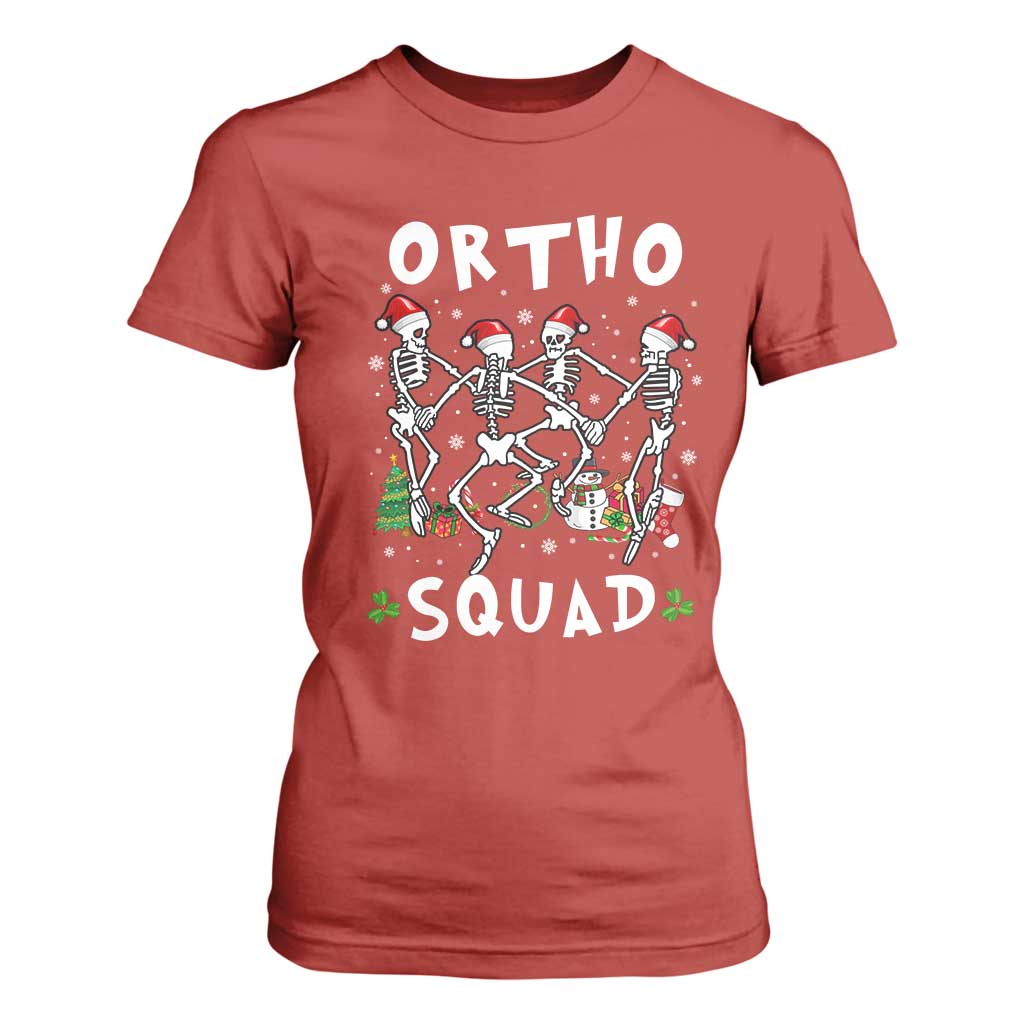 Funny Christmas Ortho Nurse T Shirt For Women Xmas Dancing Skeleton Orthopedics PICU Icu Nurse Rn Crew TS10 Red Print Your Wear