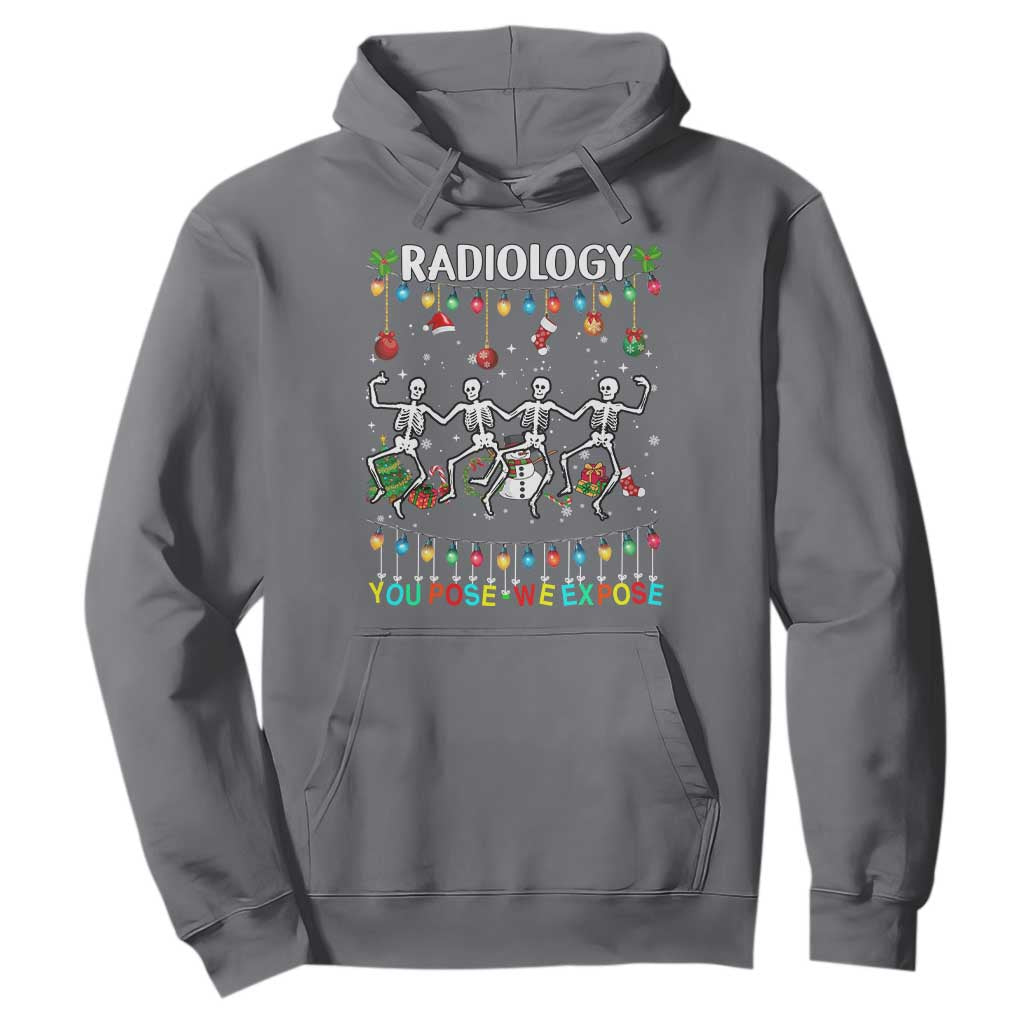 Christmas Radiologic Technologist Hoodie Radiology You Pose We Expose Dancing Skeletons Dance Xray Rad Tech TS10 Charcoal Print Your Wear