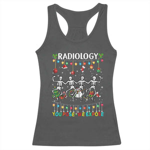 Christmas Radiologic Technologist Racerback Tank Top Radiology You Pose We Expose Dancing Skeletons Dance Xray Rad Tech TS10 Dark Heather Print Your Wear