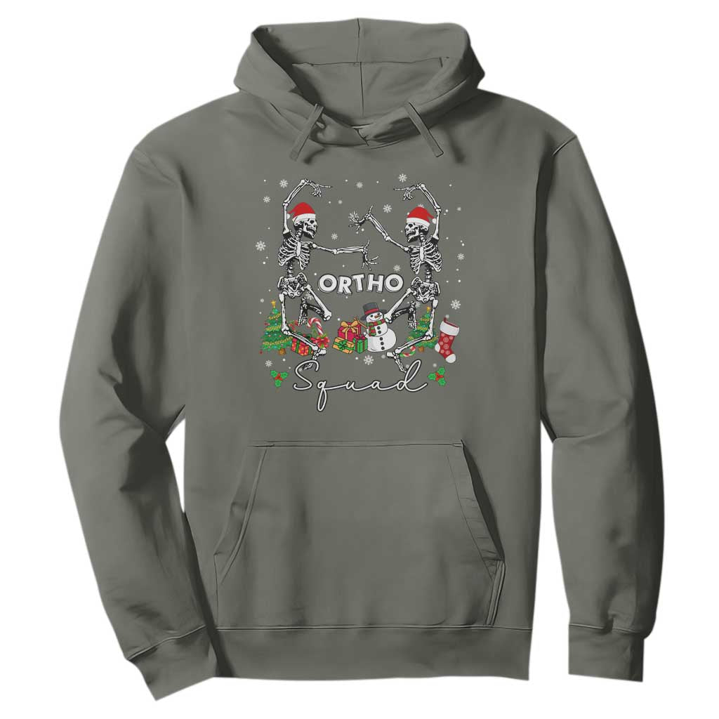 Funny Christmas Nurse Hoodie Ortho Squad Dancing Skeleton Orthopedics PICU Icu Nurse Rn Crew TS10 Military Green Print Your Wear