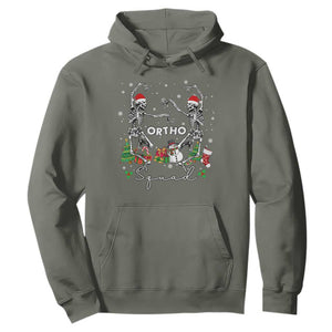 Funny Christmas Nurse Hoodie Ortho Squad Dancing Skeleton Orthopedics PICU Icu Nurse Rn Crew TS10 Military Green Print Your Wear