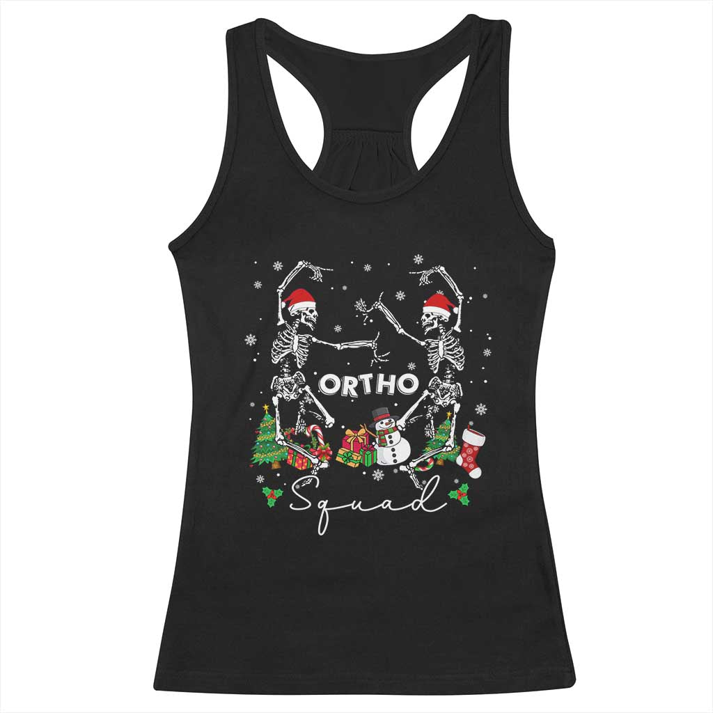 Funny Christmas Nurse Racerback Tank Top Ortho Squad Dancing Skeleton Orthopedics PICU Icu Nurse Rn Crew TS10 Black Print Your Wear