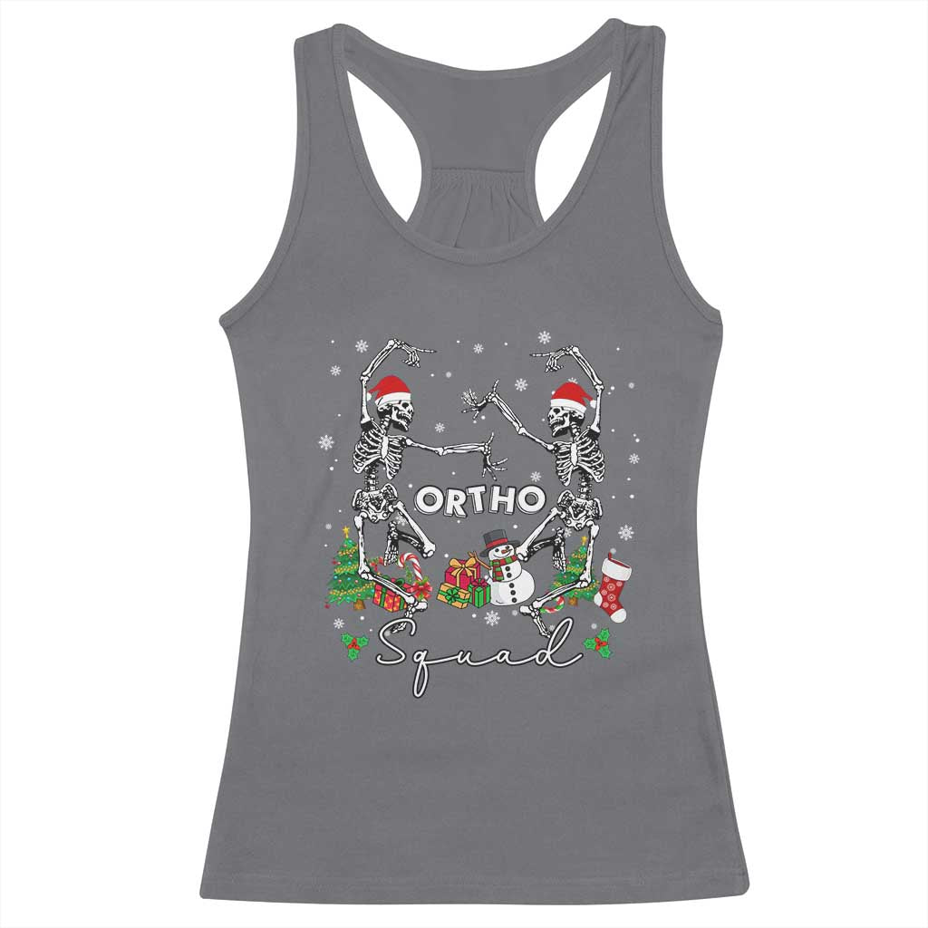 Funny Christmas Nurse Racerback Tank Top Ortho Squad Dancing Skeleton Orthopedics PICU Icu Nurse Rn Crew TS10 Charcoal Print Your Wear