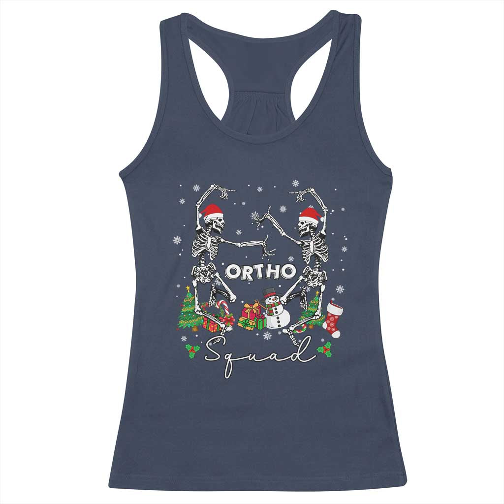 Funny Christmas Nurse Racerback Tank Top Ortho Squad Dancing Skeleton Orthopedics PICU Icu Nurse Rn Crew TS10 Navy Print Your Wear