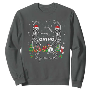 Funny Christmas Nurse Sweatshirt Ortho Squad Dancing Skeleton Orthopedics PICU Icu Nurse Rn Crew TS10 Dark Heather Print Your Wear